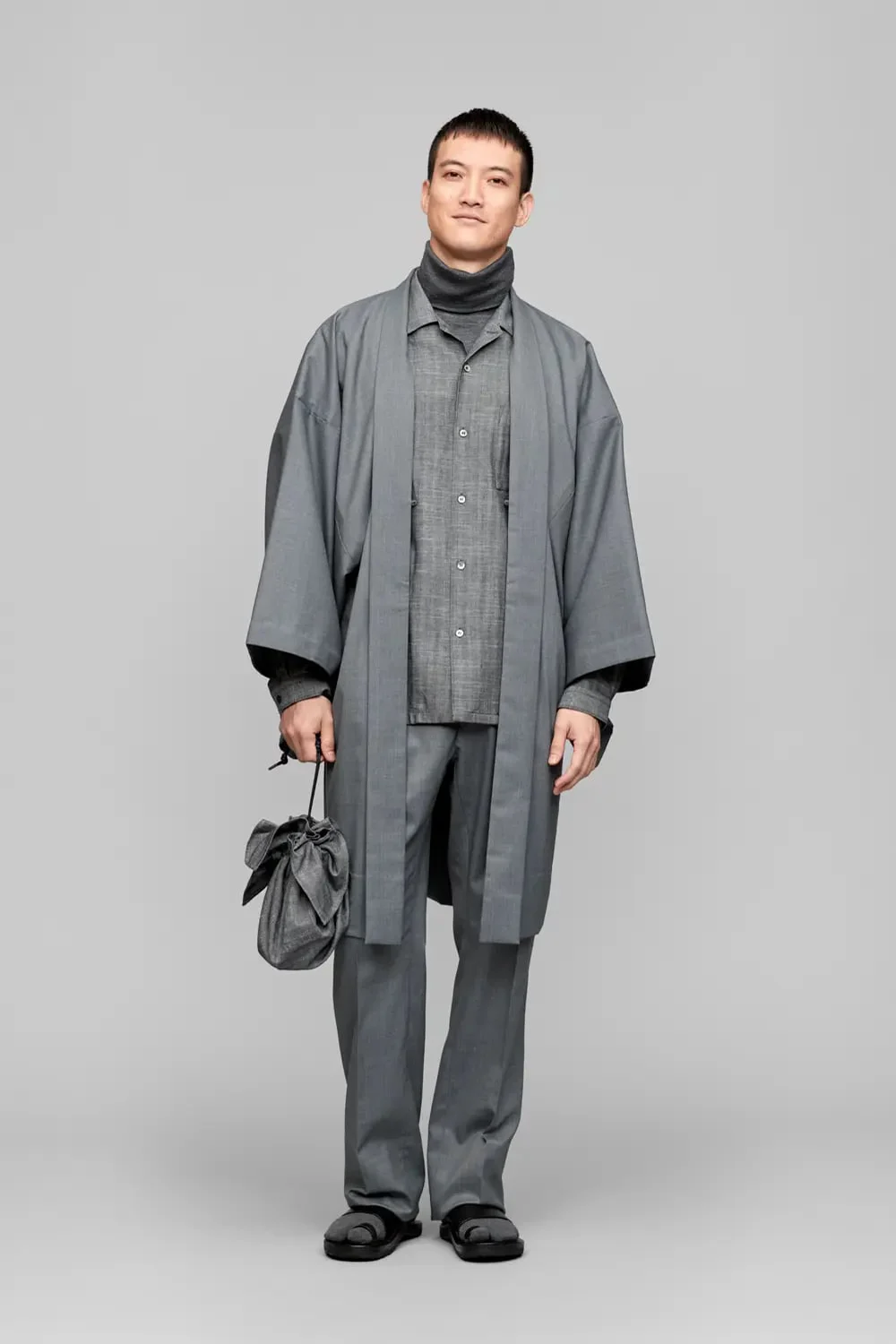 Y. & SONS×NEAT / Wool Poly Stretch Twill / GRAY