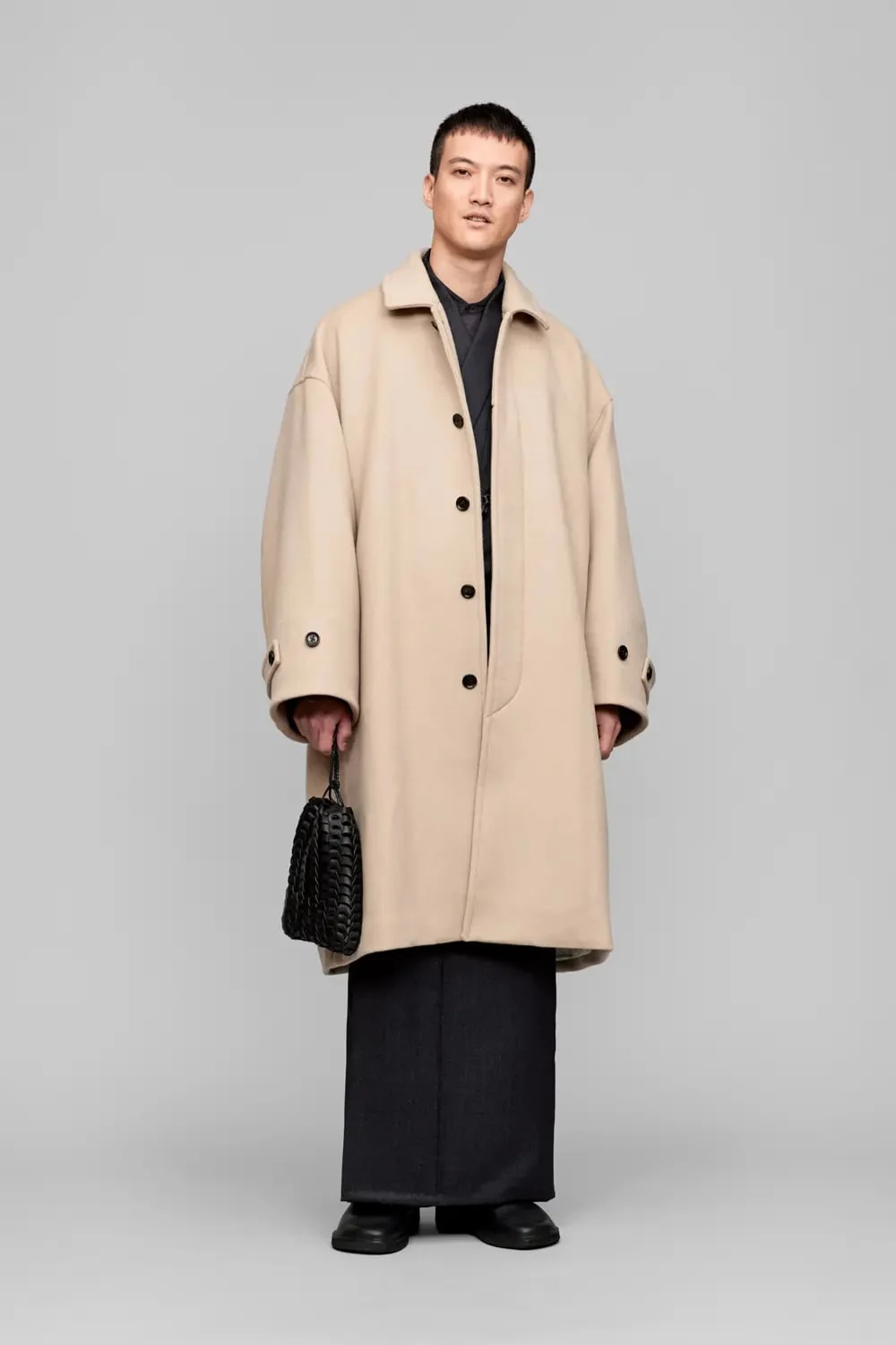 Y. ＆ SONS × Graphpaper / Light Melton Oversized Coat / GREGE