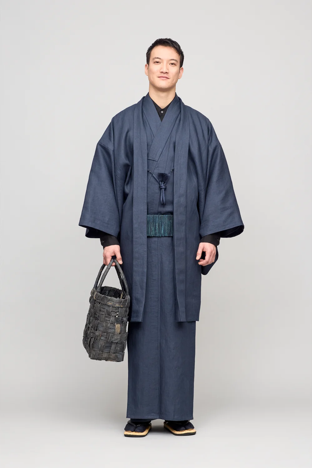 リネン / ヘリンボーン / NAVY